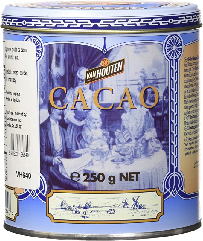 Van Houten Cacao en Poudre, Chocolat Chaud, Boîte Vintage 250 g