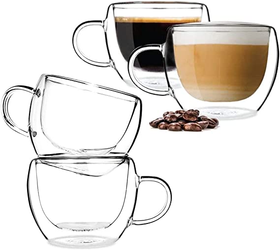 BOQO tasses à café en verre à double paroi